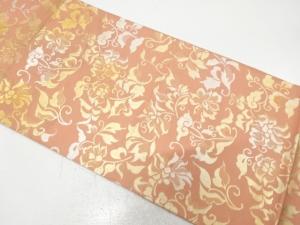 アンティーク　花更紗模様織り出し袋帯（材料）